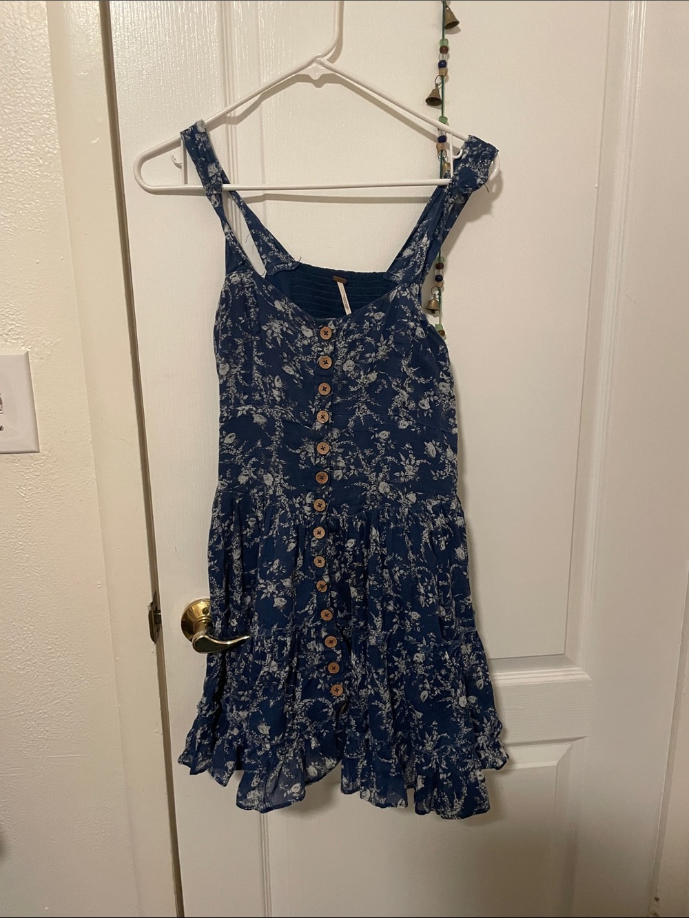 Free People Blue Floral Button-Front Sundress